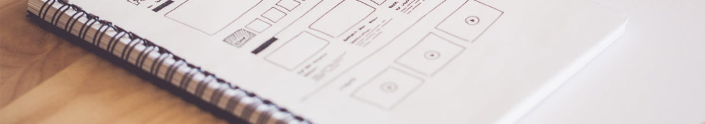 Wireframe sketches for a website layout